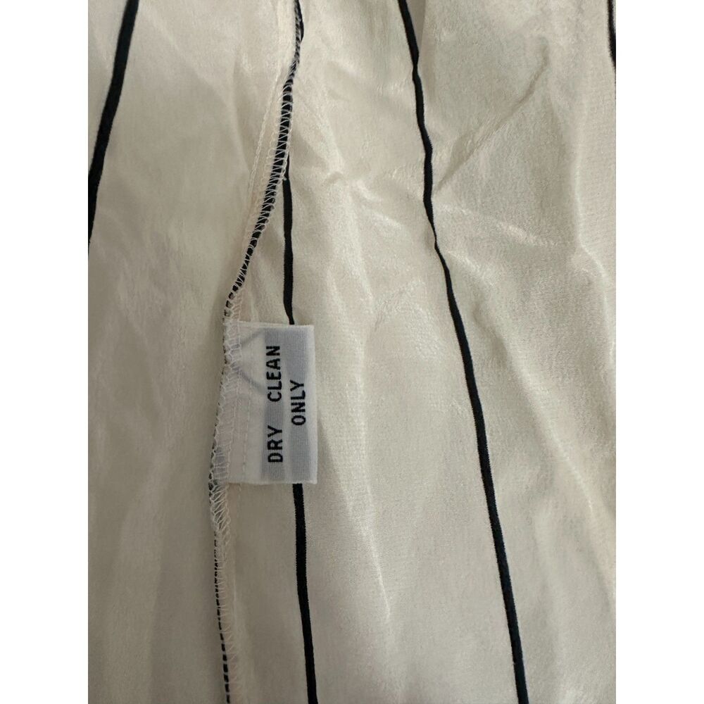 Vintage Bocci 100% Silk Striped Button Up Shirt Women's S Cream Black - Picture 6 of 8